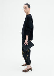 Boyfriend Crew Neck in Wool Cashmere - Black - CO Collections